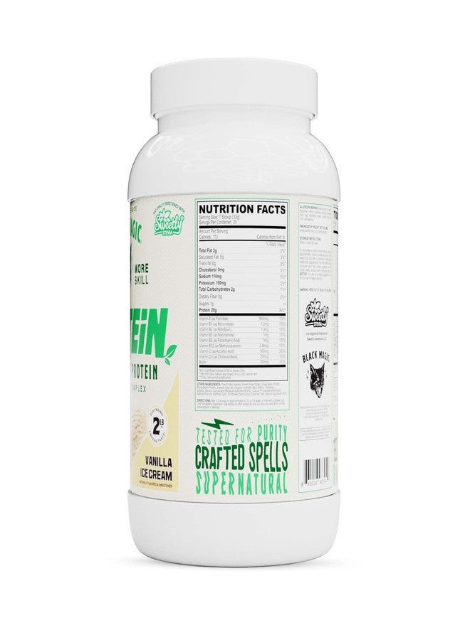 Black Magic Plant-Source 100% Vegan Protein - Keto, Low Sugar, Dairy Free Protein - Pre/Post Workout - Vanilla Ice Cream - 20g Protein - 2 LB - Image 2
